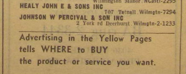 W Percival Johnson & Son at 2 York Rd in 1946